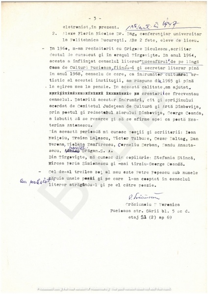 M-1281-3 - Chestionar Veronica F. Crăciunoiu